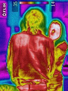 thermography of people, on back of the photographer