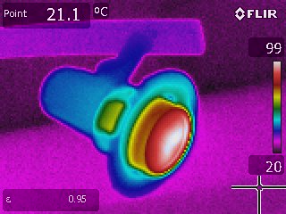 infrared thermography of fluorescent lamp with mercury gas