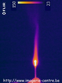 Thermography of a burning match