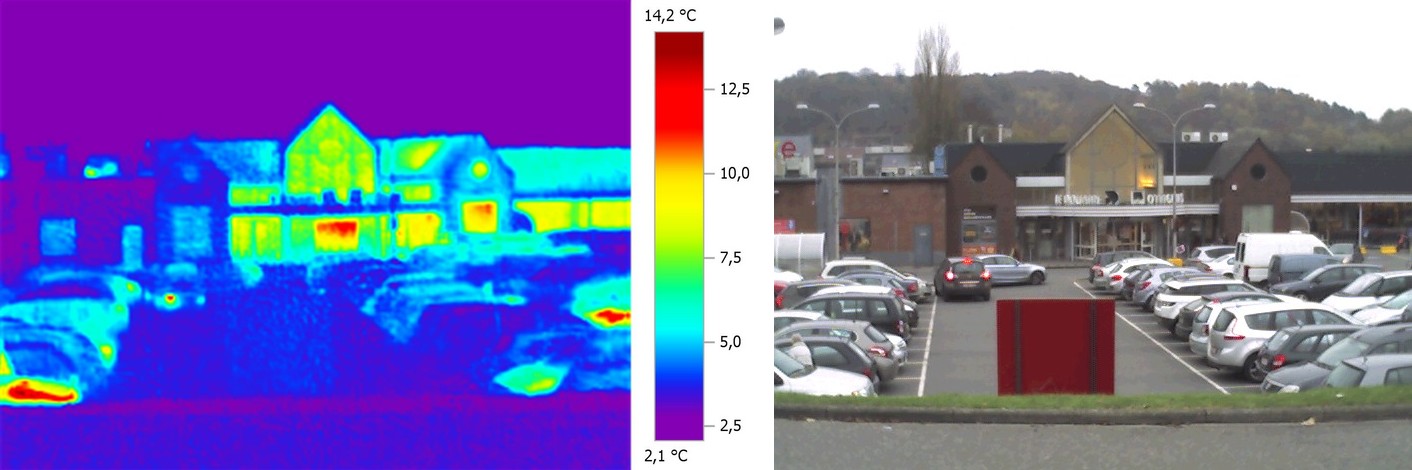 Thermography of a shopping mall