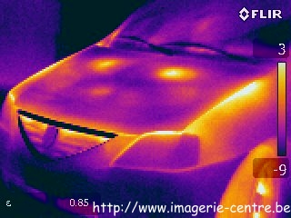 Thermography of a car who har ride