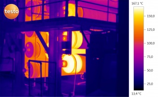 Thermography of an industrial running bobbin, TESTO 890 thermacam, source: http://www.testo.be