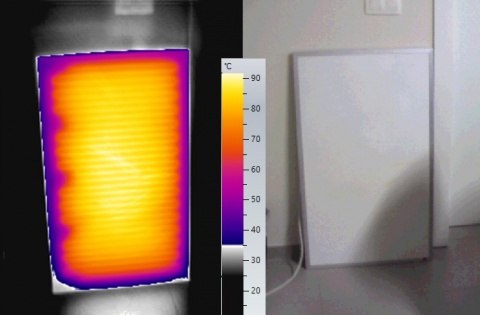 Chauffage infrarouge vu en imagerie thermique