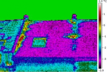 Image thermique d'un toit avec usage d'un isotherme