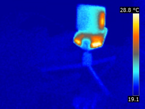Thermography of a night vision camera, google