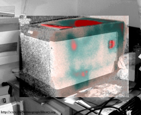 Imprimante laser Kyocera vue en thermographie infrarouge