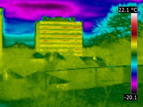 Immeubles bruxellois  de Boisfort en vue thermographique