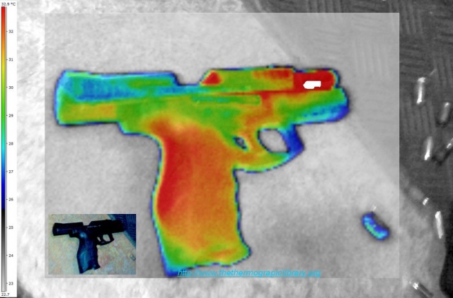 Pistolet HK SPF9 en imagerie infrarouge