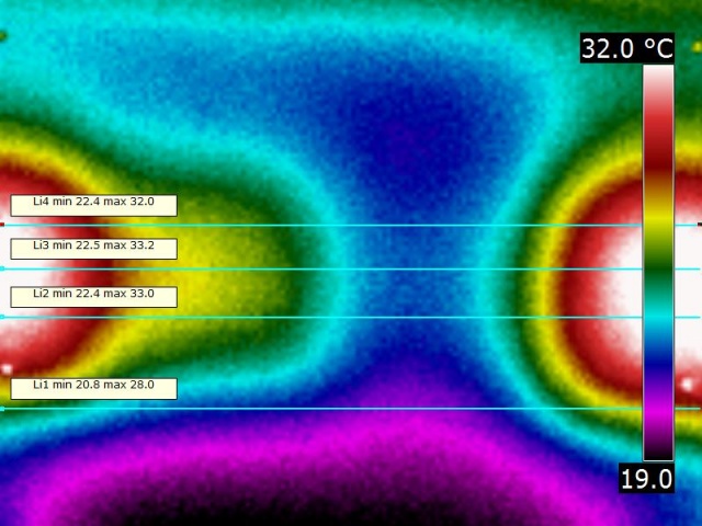 Vision thermique infrarouge d'une cavité isolée à la ouate de cellulose