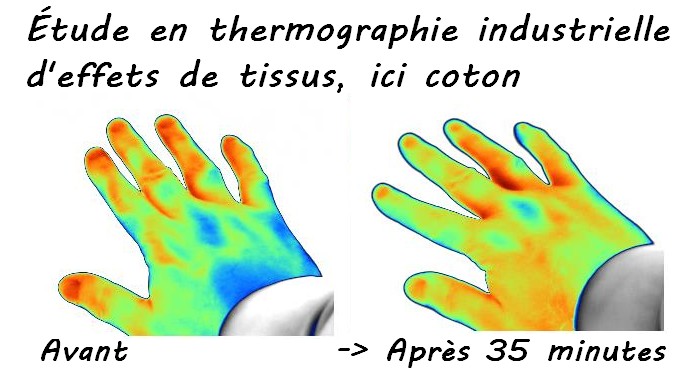 Test comparatif en thermographie entre un coton et un tissu confort