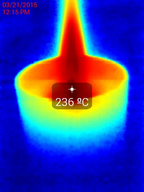 thermographie d'une bougie avec Seek thermal